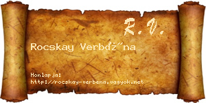 Rocskay Verbéna névjegykártya